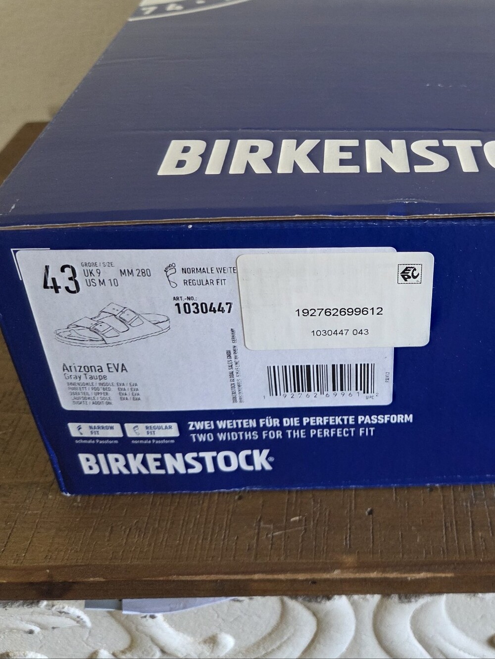 Birkenstock Arizona Essentials Eva Mens Size EU 43/ US Size 10 NWT Gray Taupe - Picture 7 of 8
